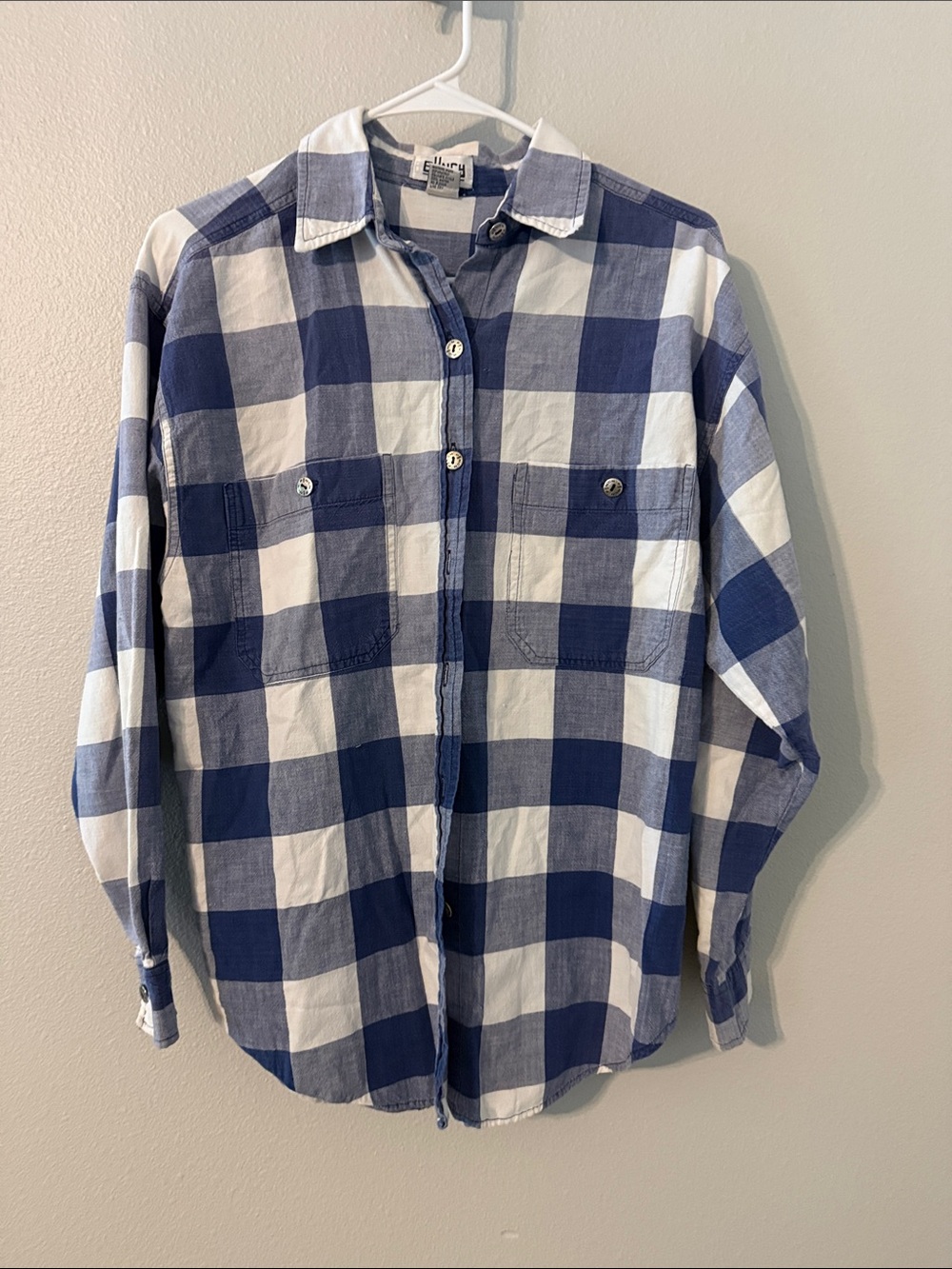 Punch Blue and White Buffalo Check Button-Up Shirt